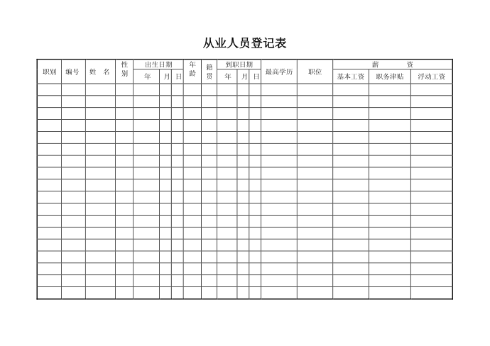 人事登记表第2页