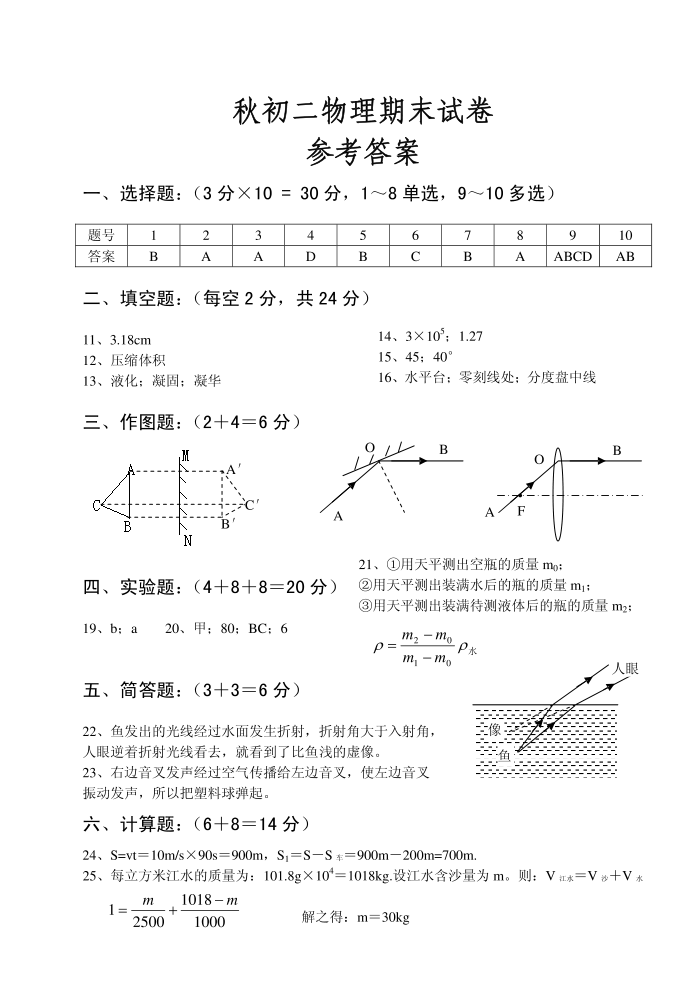 初二物理试卷27852第5页