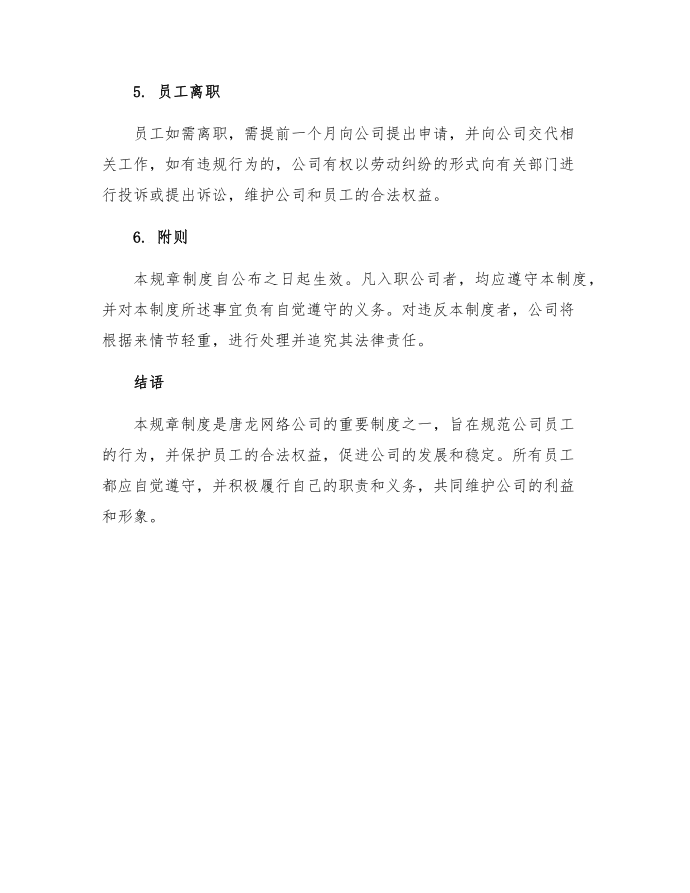 公司管理规章制度唐龙网络管理规章制度第3页