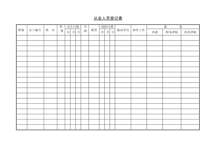 人事登记表第2页