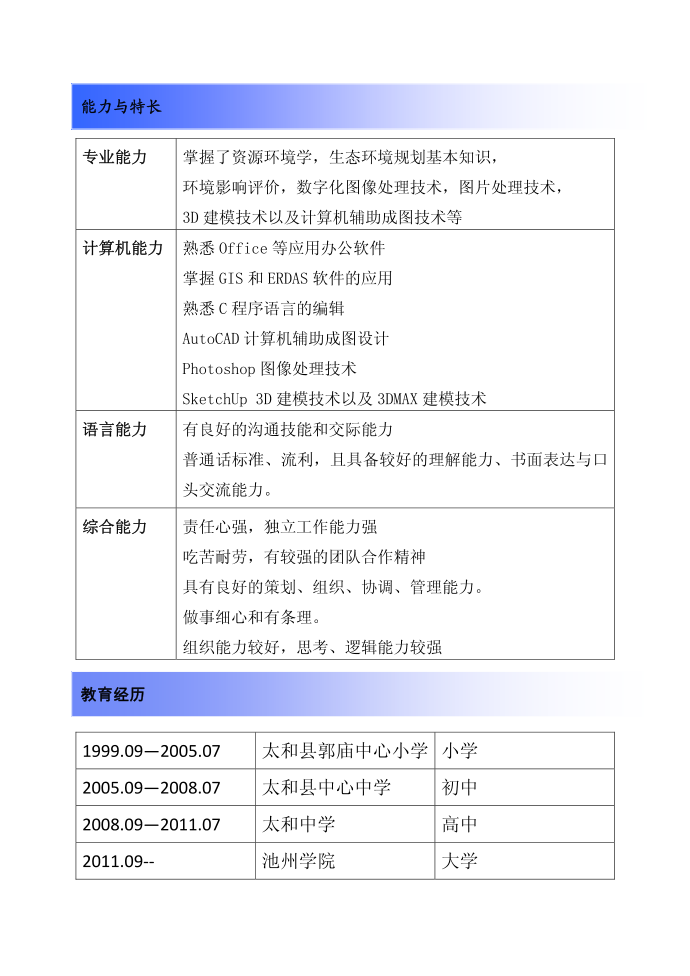 简历模板第2页