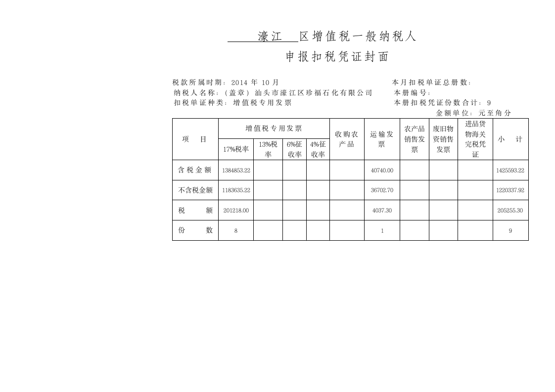 增值税抵扣联封面第2页