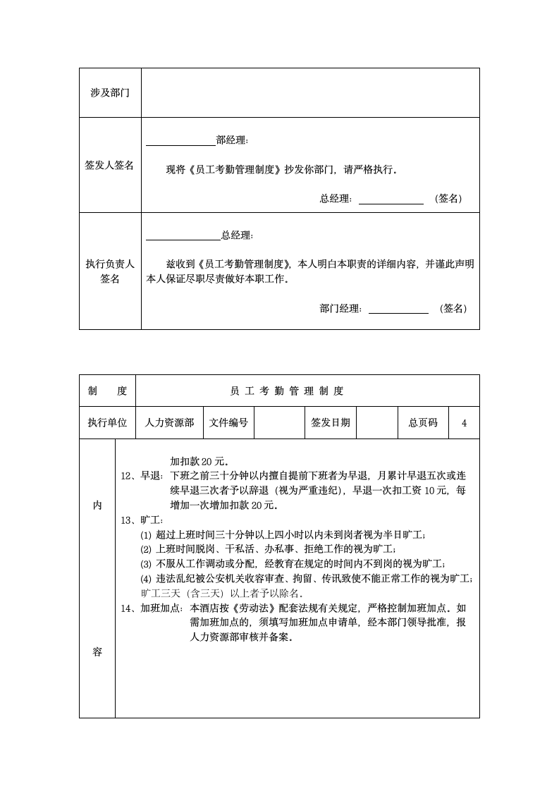 制度员工考勤管理制度.第4页