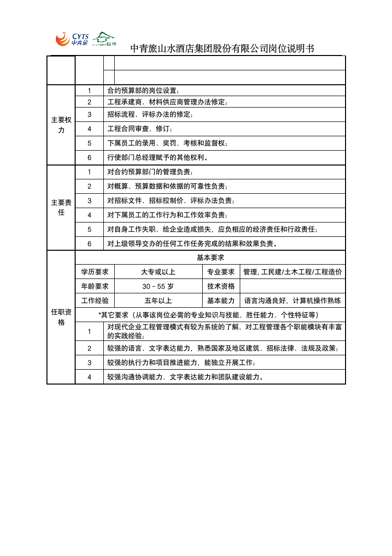 岗位说明书(总经理)第2页