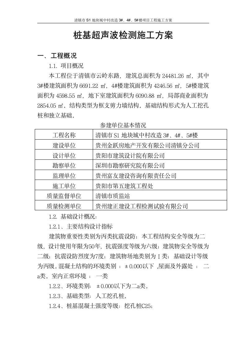 桩基检测实施方案第1页