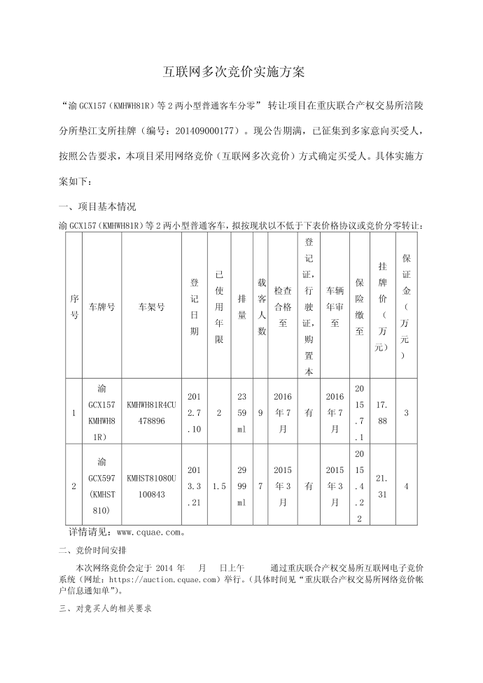 互联网多次竞价实施方案