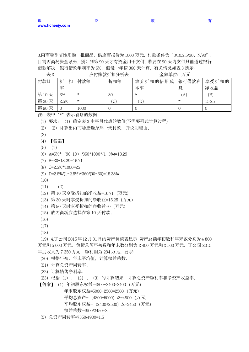 2016中级会计师考试《中级财务管理》真题解析二第6页