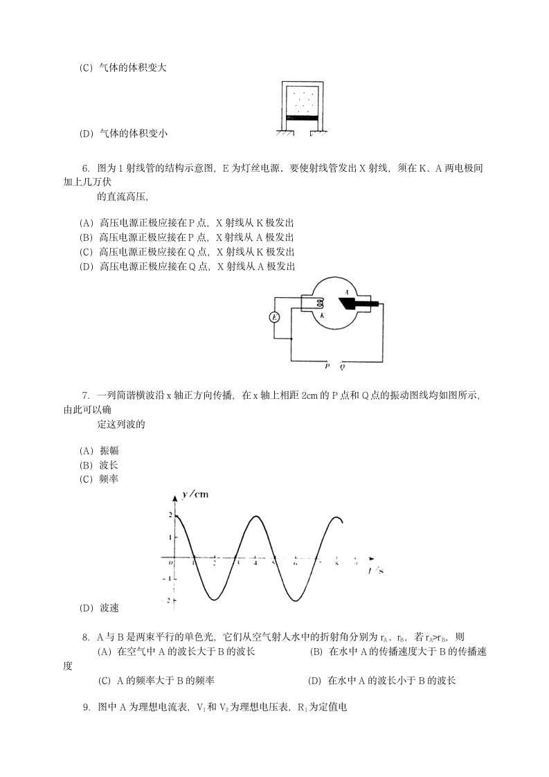 2000年高考物理试题(广东卷)第2页