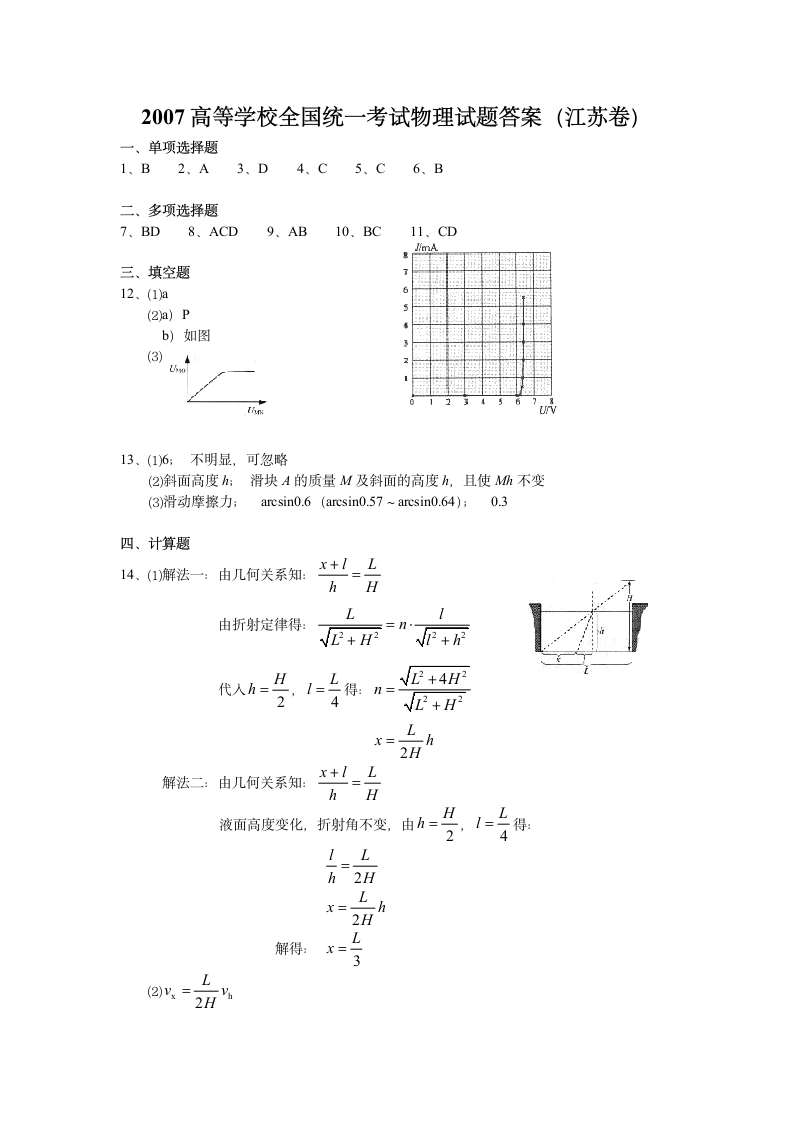 2007年江苏高考物理试题第8页