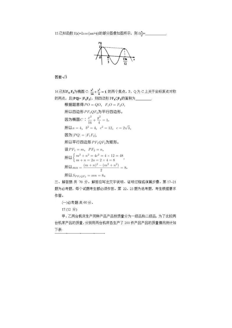 2021年广西高考数学文科试题答案版第4页