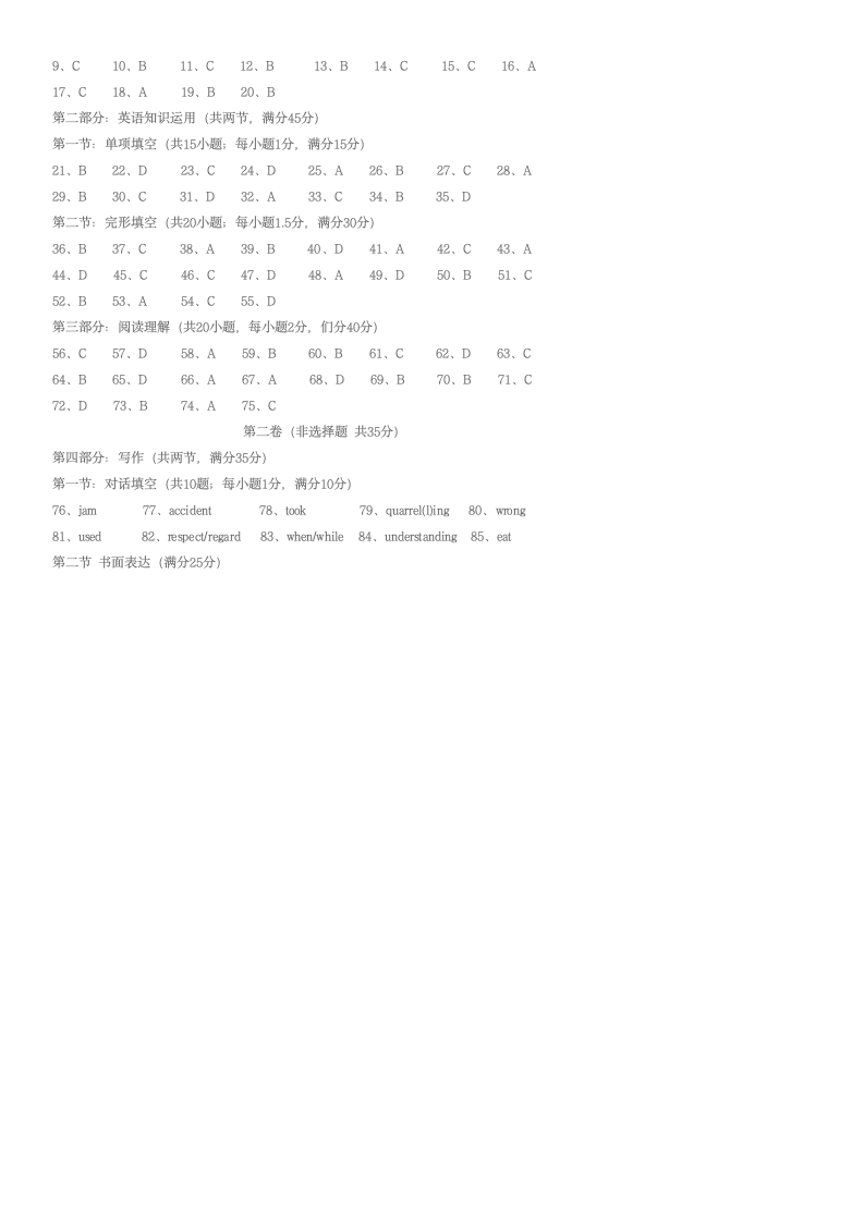 2009年江西高考英语试题及答案第8页