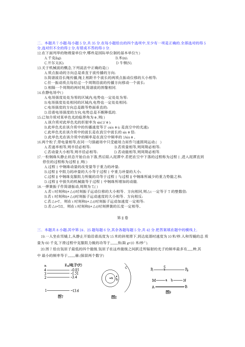 1995年高考物理试题第2页