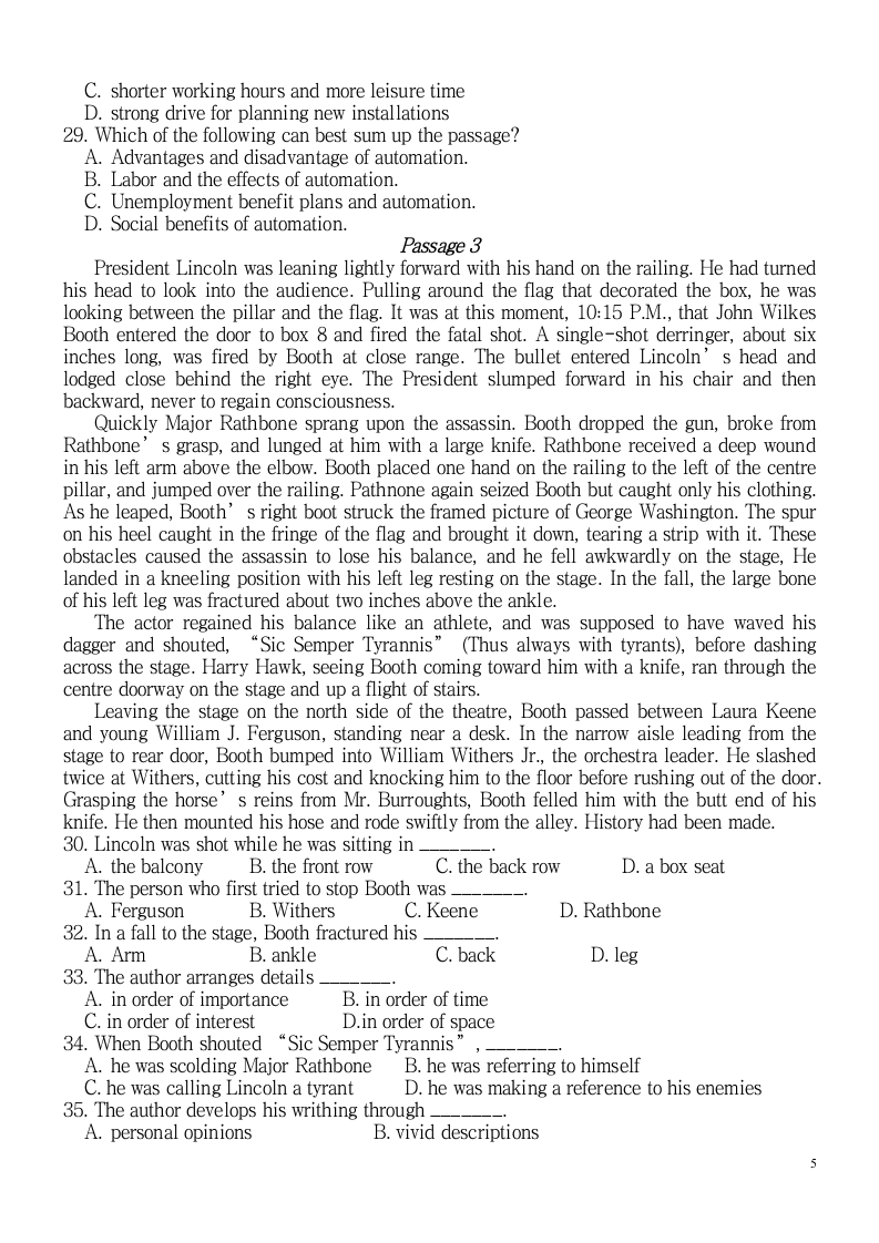 研究生学位英语考试试题_广西第5页