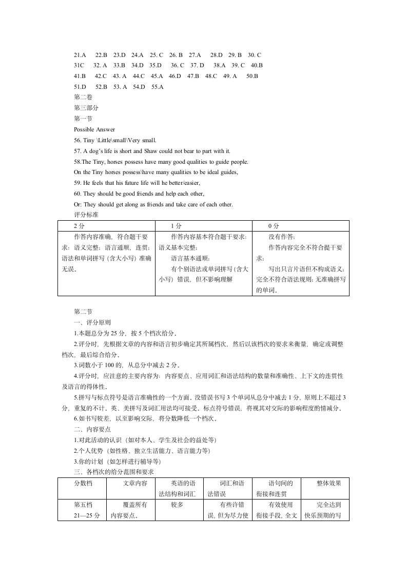 2011年天津高考英语试题及答案第12页