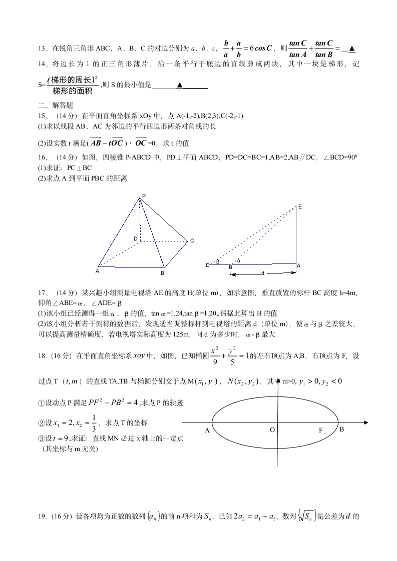 2010年江苏高考数学试题第2页