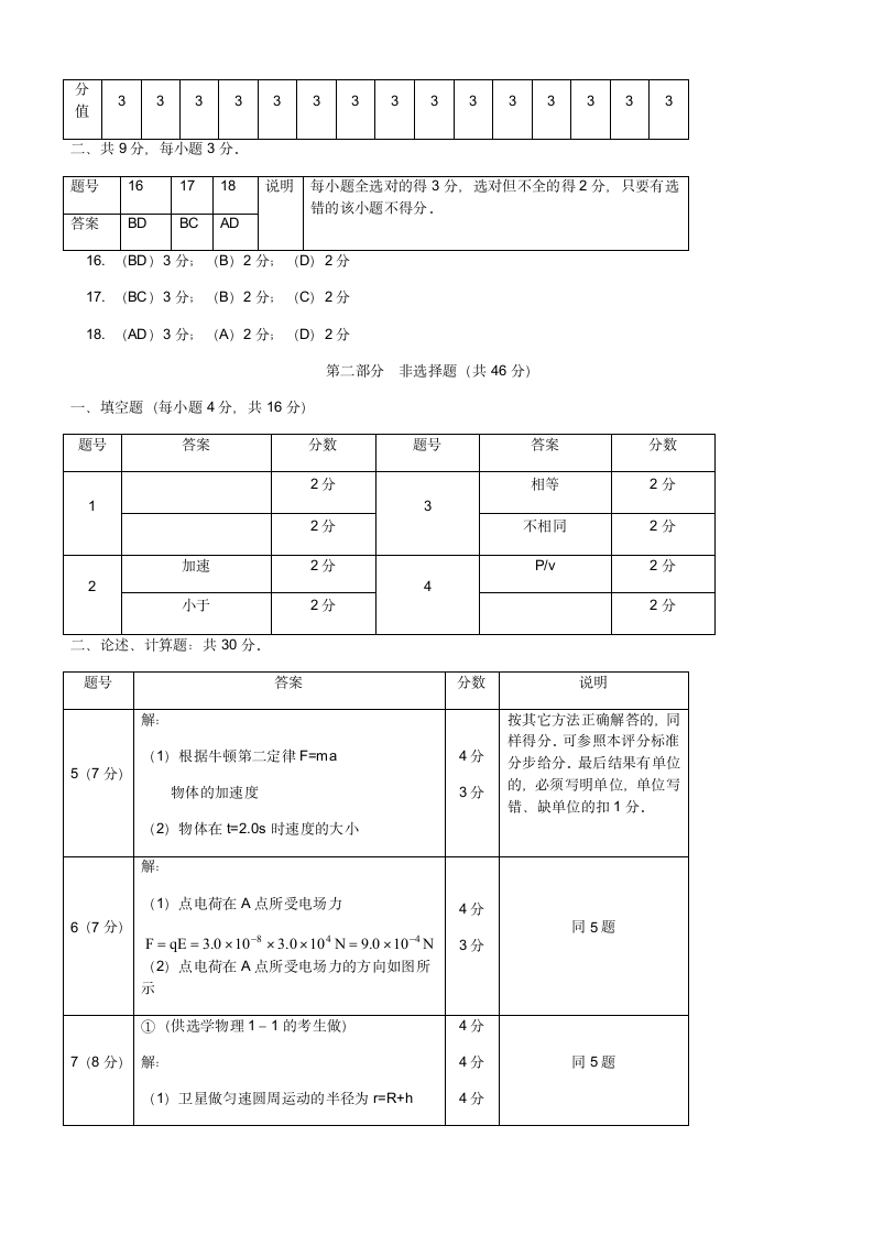 高中物理会考试题第5页