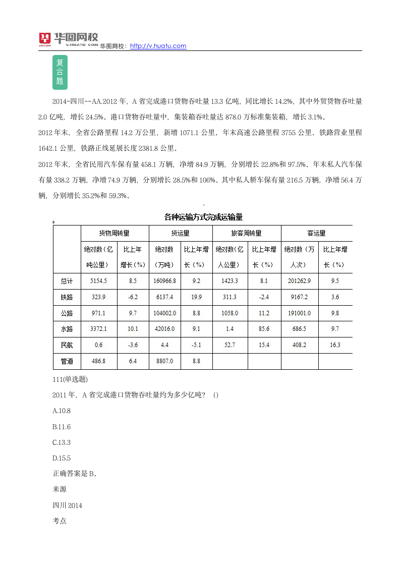 2014年四川公务员考试试题及答案之资料分析第9页