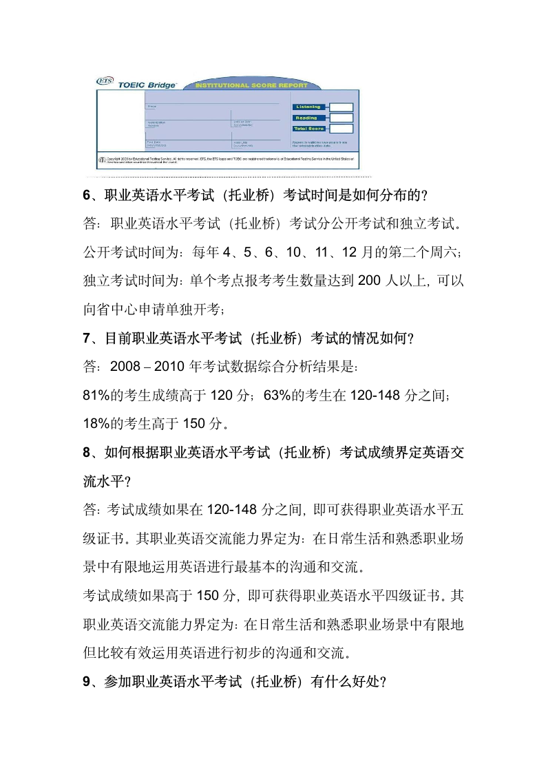 关于职业英语水平考试第4页