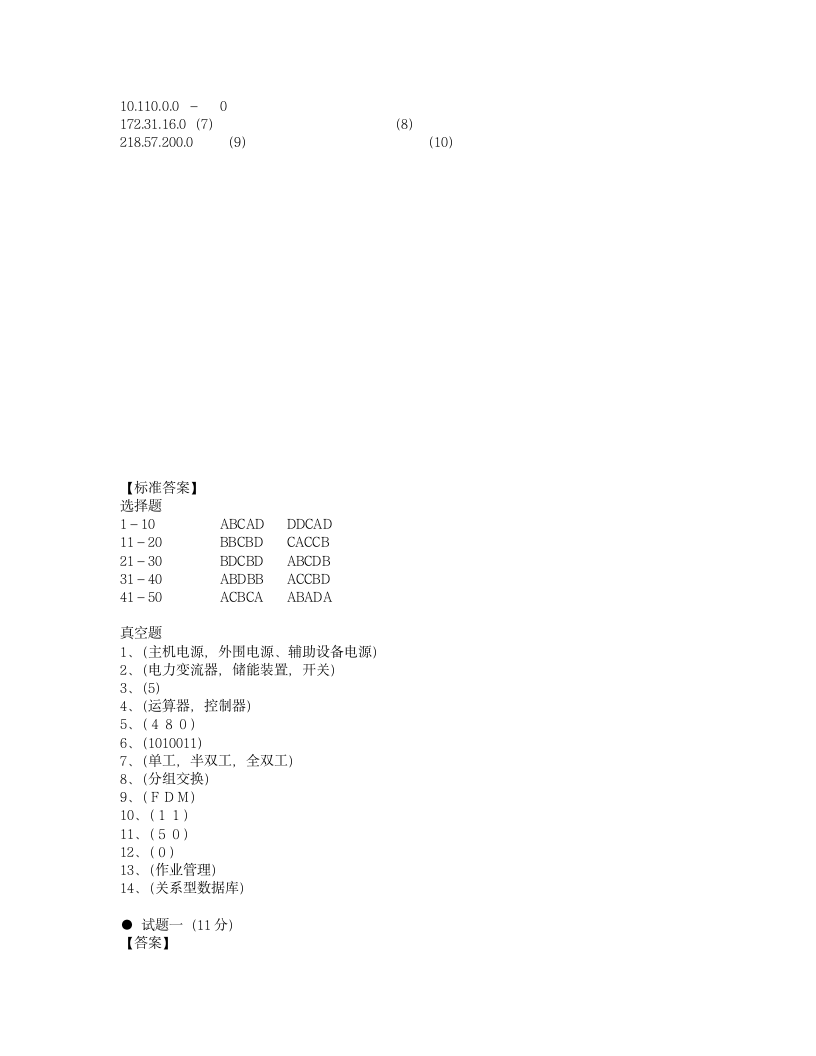 2010网络管理员试题第10页