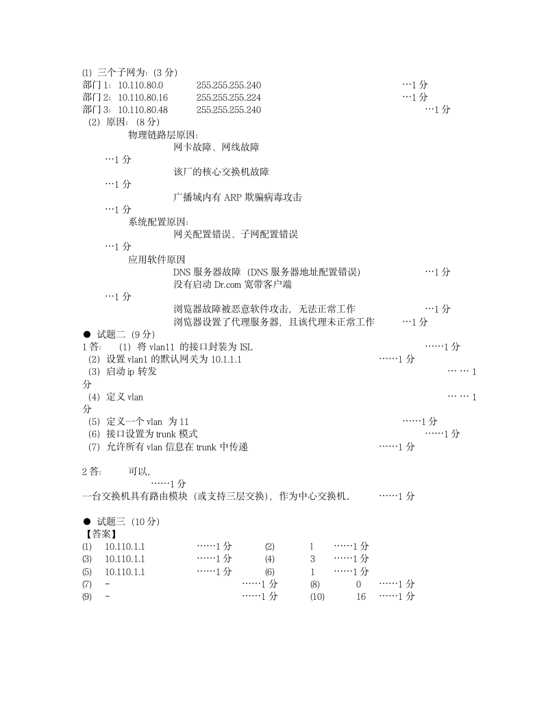 2010网络管理员试题第11页