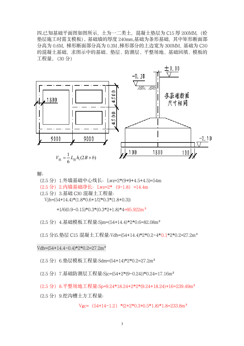 造价员考试培训实操试题第3页