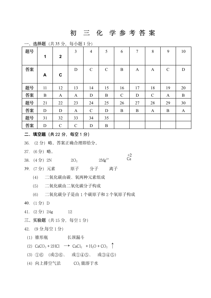 初三化学试题及答案第9页