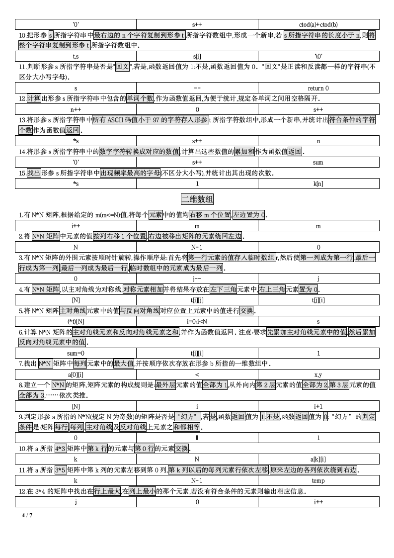 计算机二级C语言填空题归类第4页