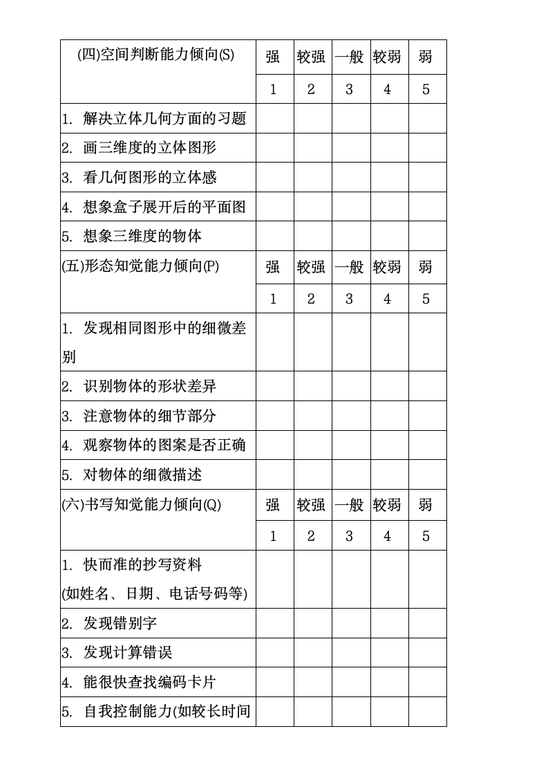 职业能力倾向测验表第2页