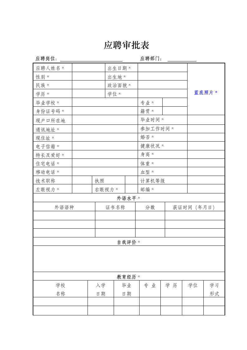 应聘审批表.wpt第2页