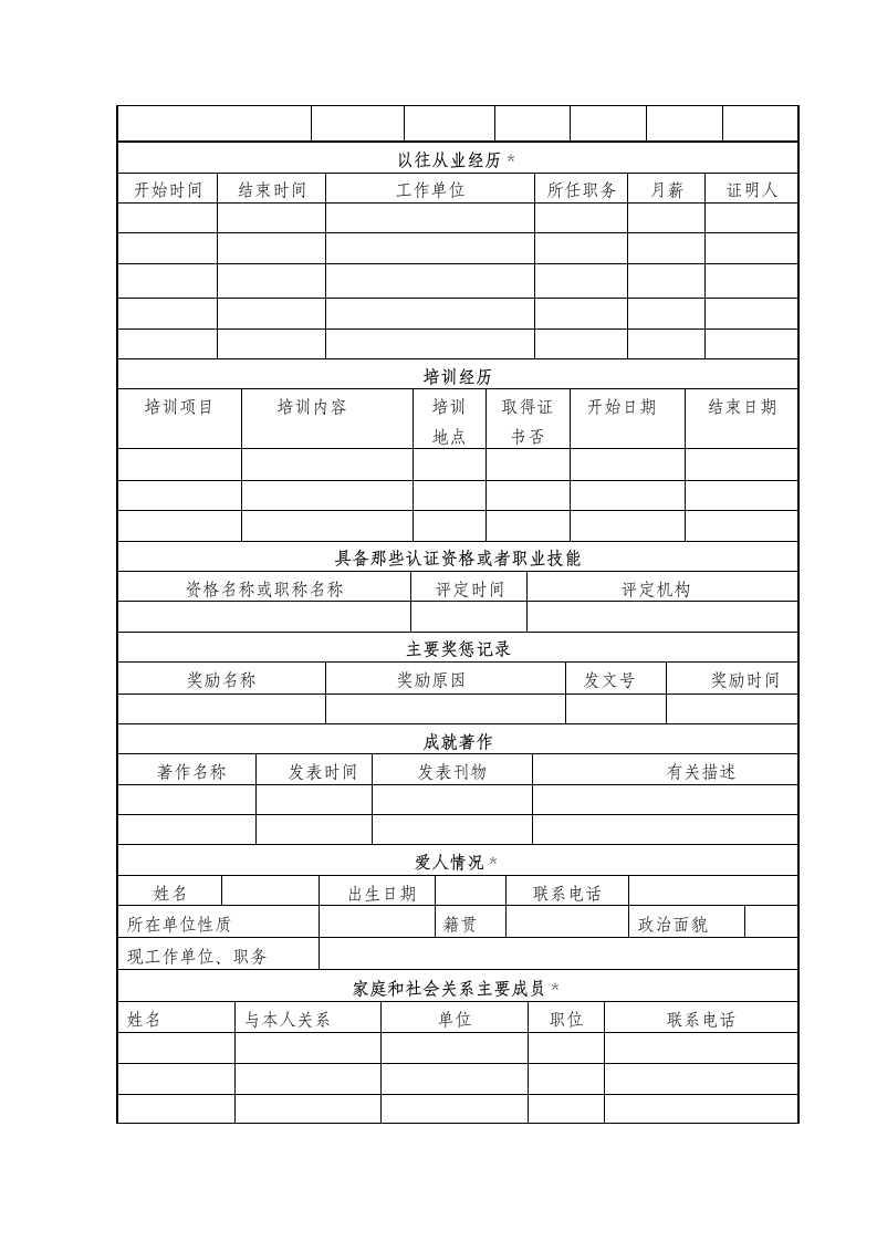 应聘审批表.wpt第3页