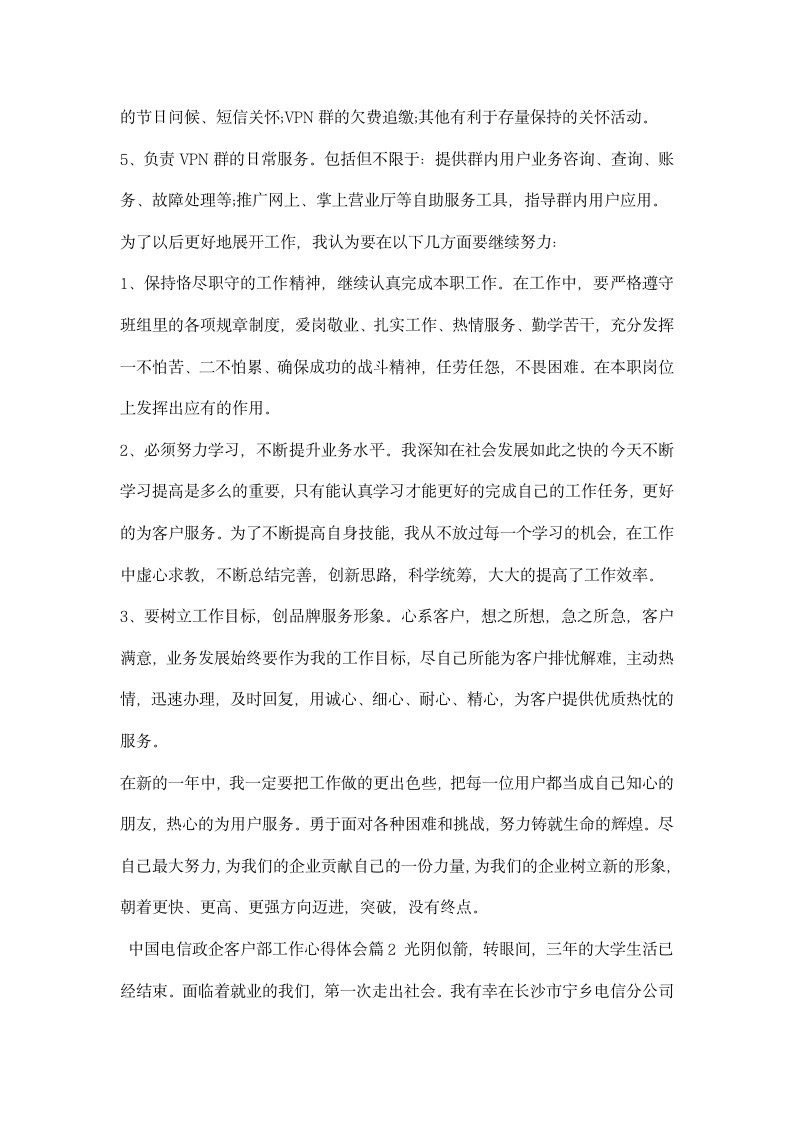 中国电信政企客户部工作心得体会.docx第2页