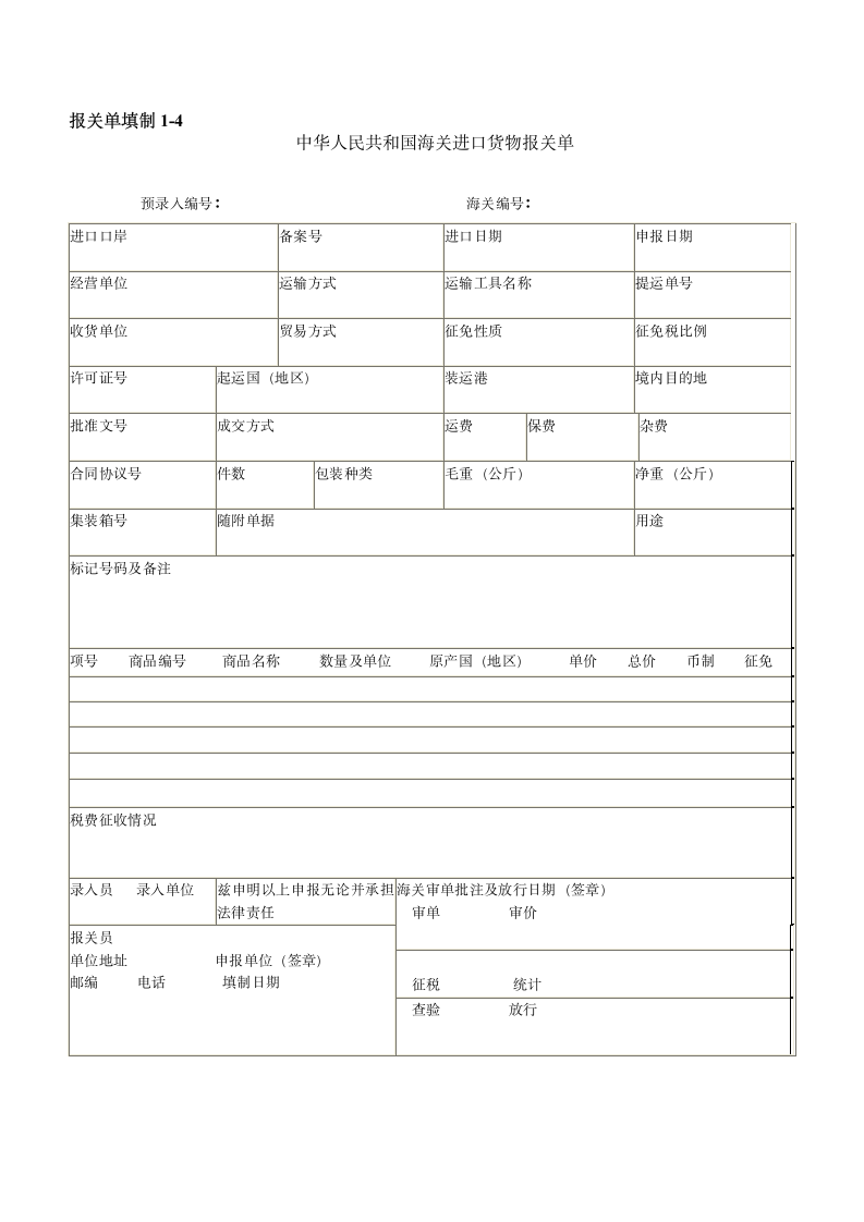 2011年报关员资格考试报关单填制试题第3页