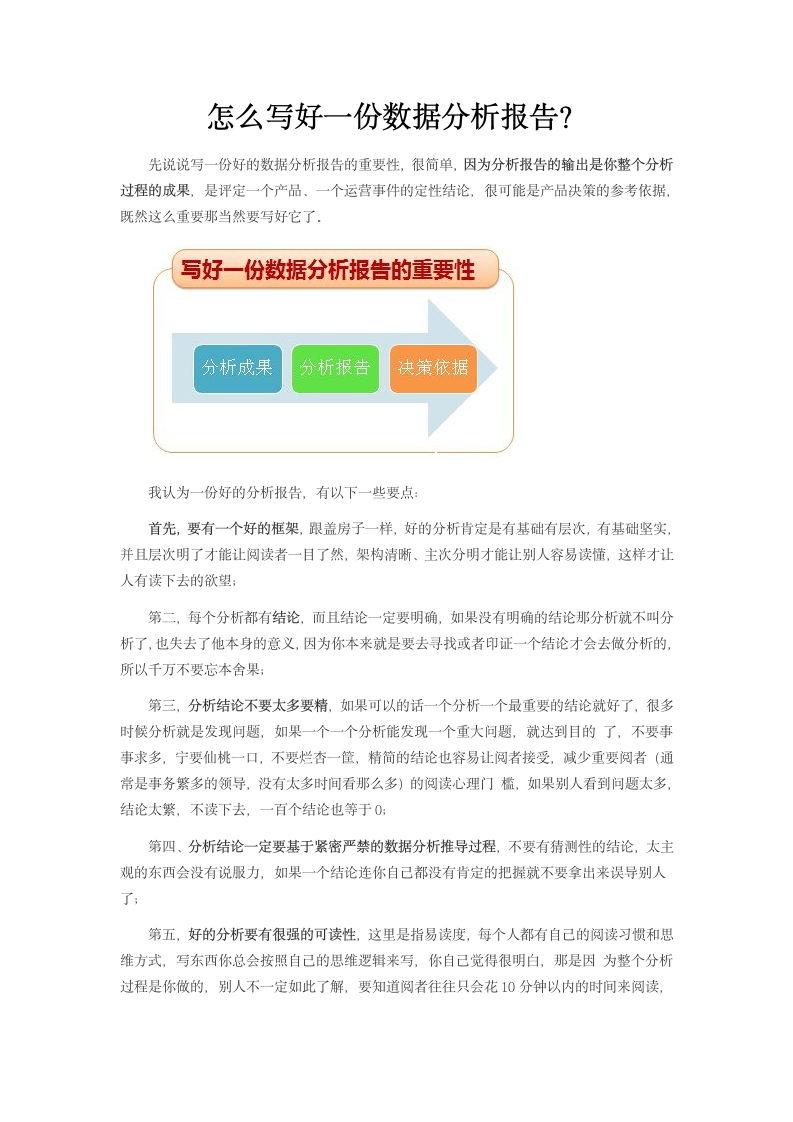 怎么写好一份数据分析报告？.docx第1页