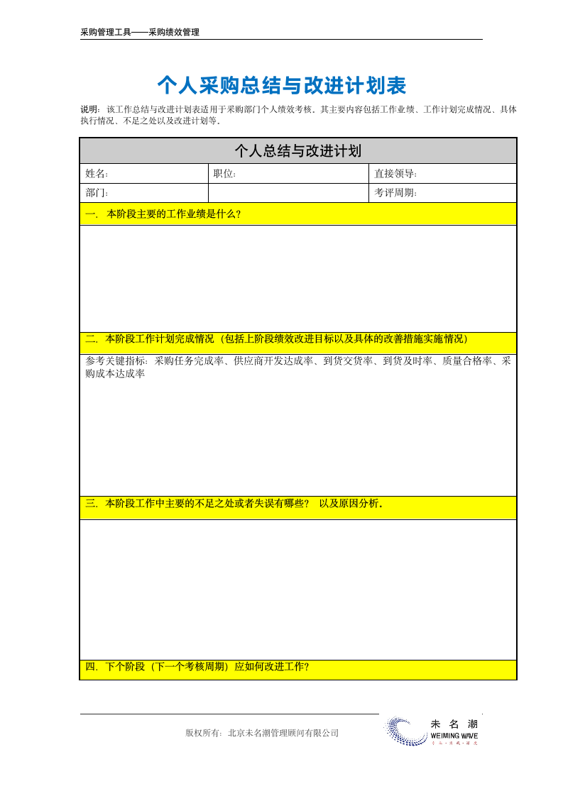 个人采购工作总结与改进计划表.doc第2页