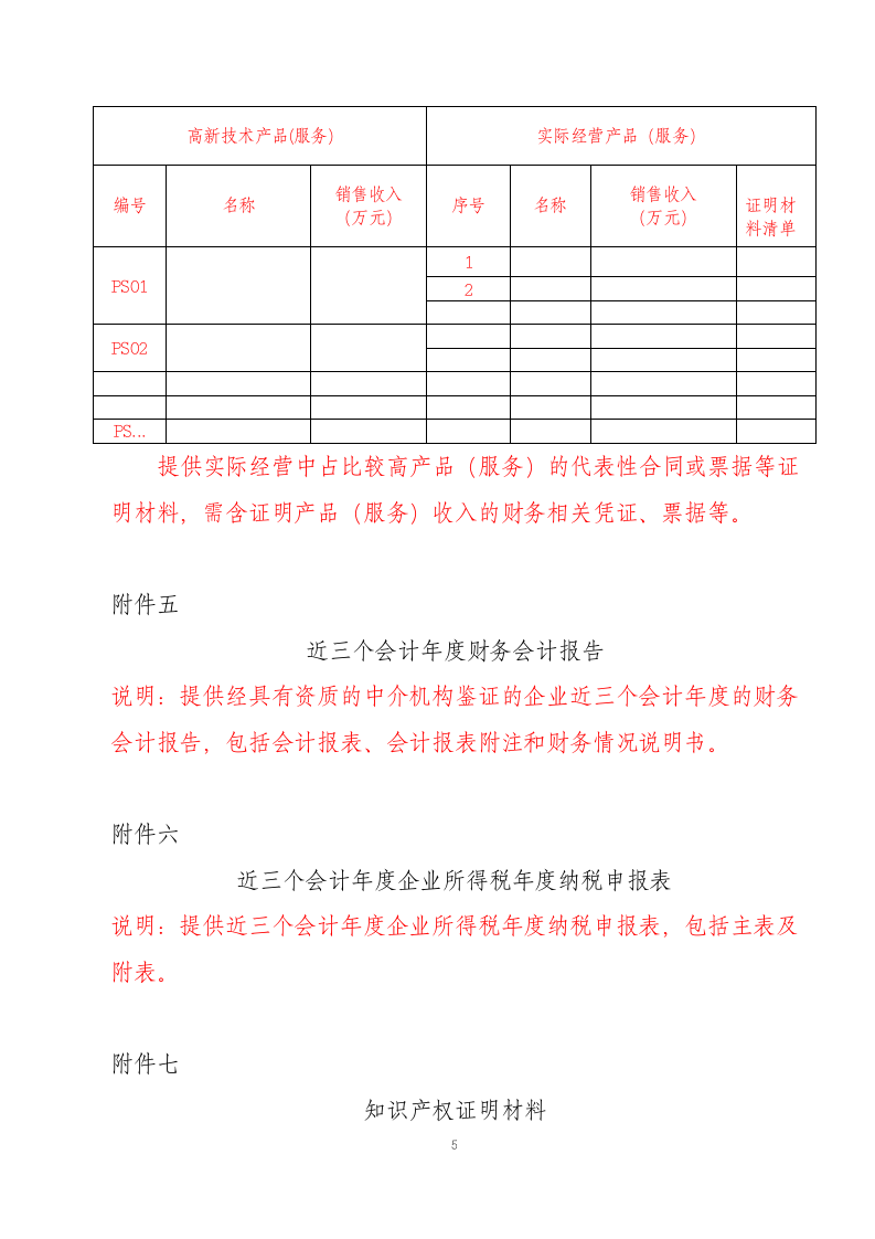 高新技术企业认定申请材料样式.doc第5页