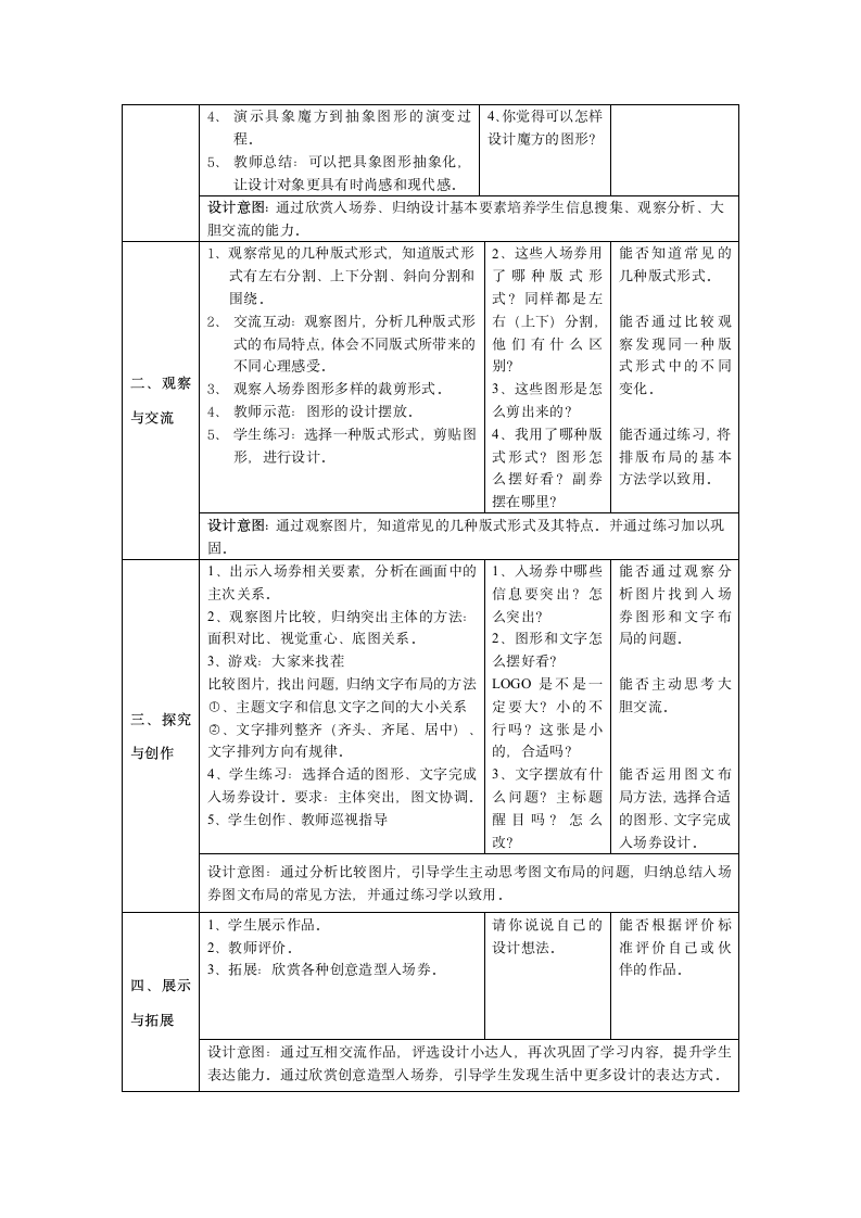 沪教版  五年级上册美术教案  第14课入场券设计（表格式）.doc第2页