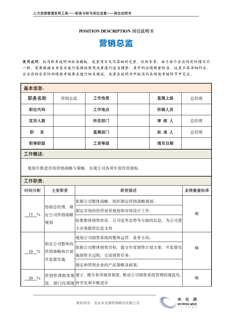 岗位说明书——营销总监.doc第2页