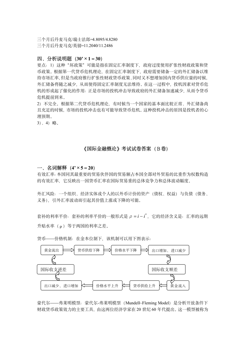 国际金融模拟试题答案第2页