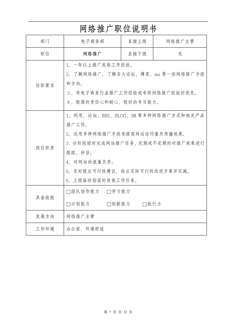 电商公司各职位说明书.doc第7页