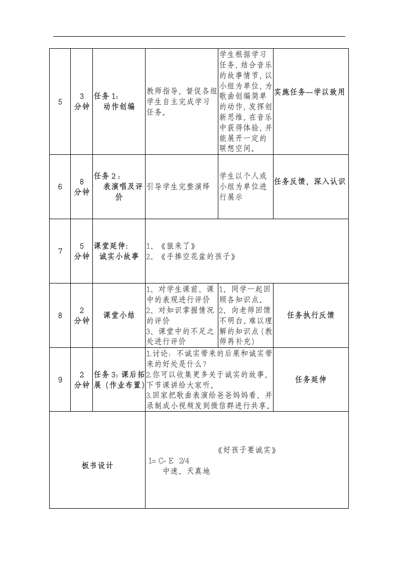 花城粤教版一年级音乐下册第15课《歌曲 《好孩子要诚实》》教学设计.doc第3页