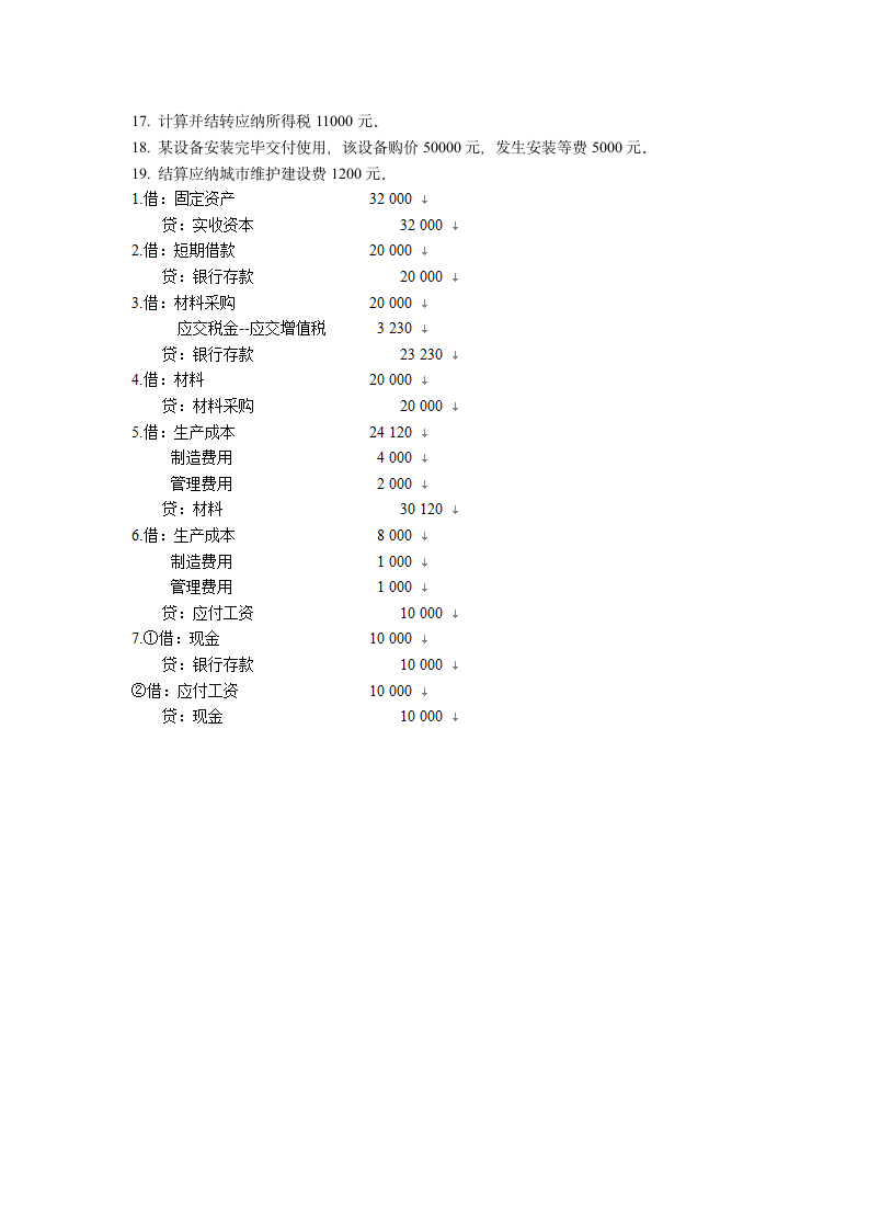 基础会计学模拟试题五第7页