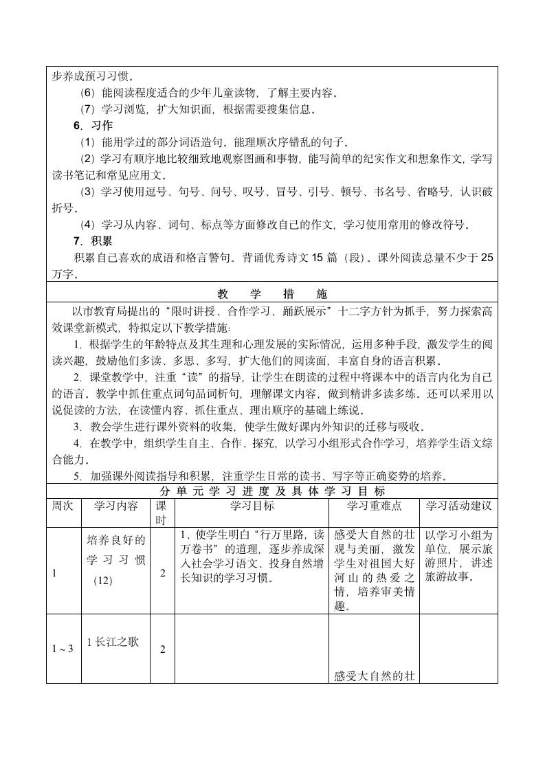 小学六年级语文下册教学计划.doc第3页