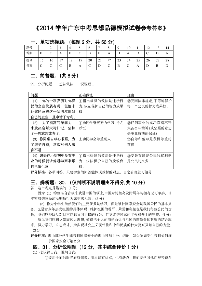 2014年广东中考政治模拟试卷及答案.doc第6页