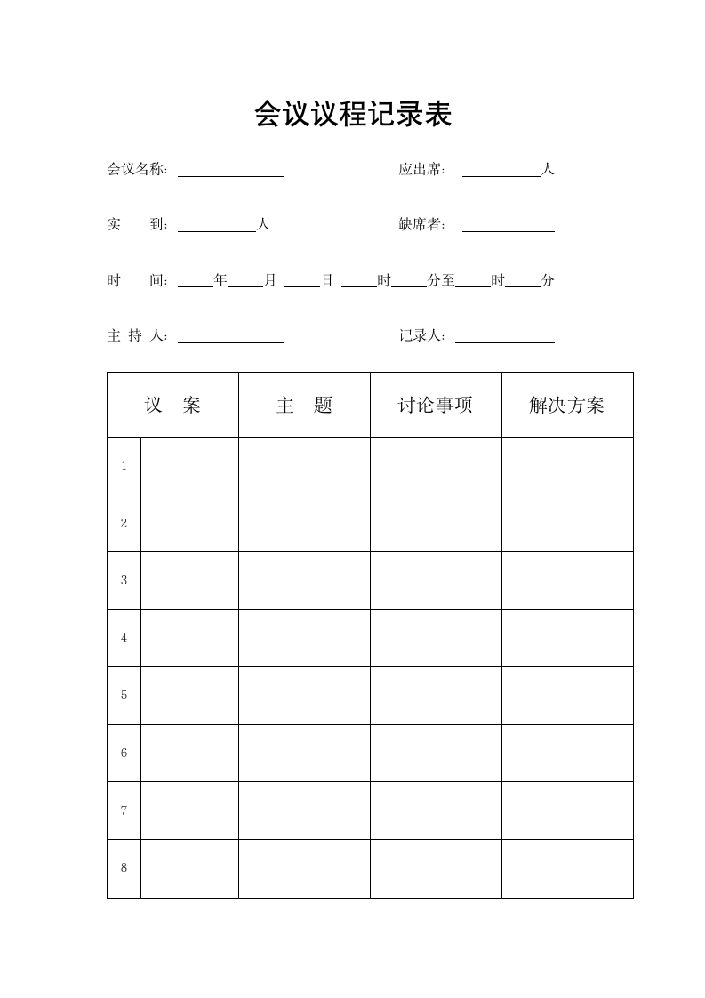 会议议程记录表.docx第1页