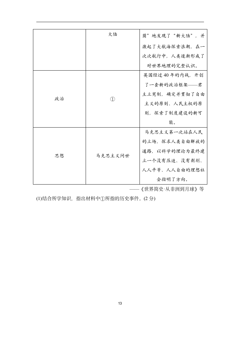 部编版历史九年级上册期末学情评估试卷（含答案）.doc第13页