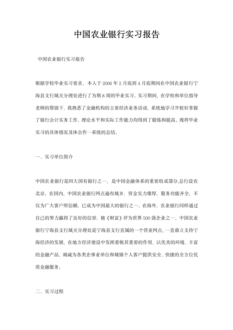 中国农业银行实习报告.docx第1页