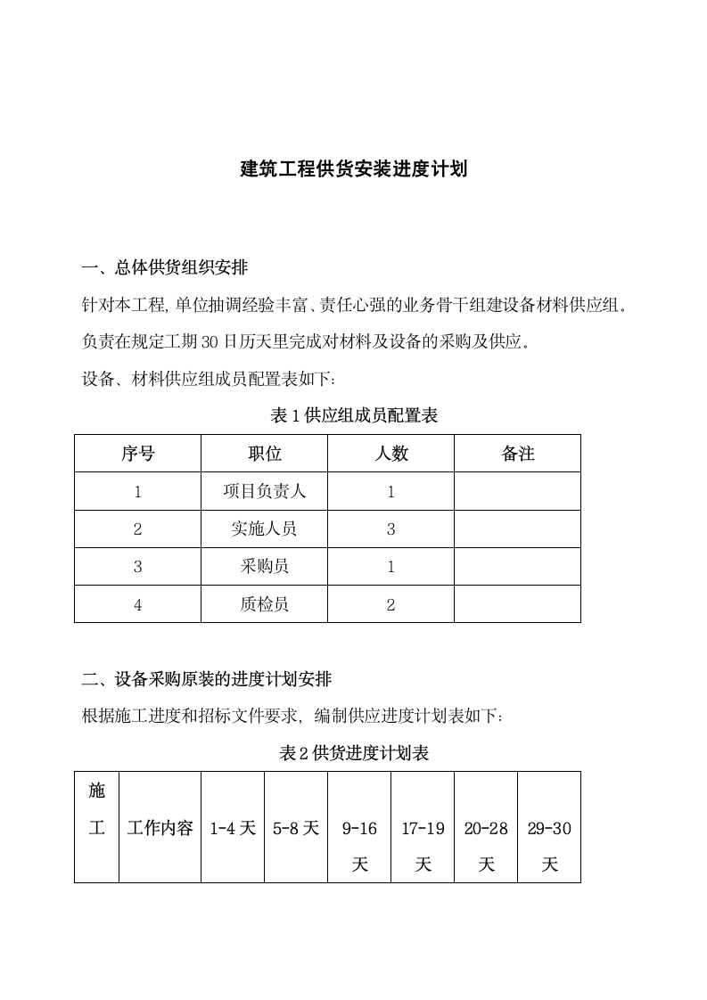 建筑工程供货安装进度计划.docx第1页