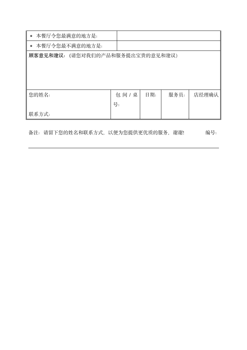 高级餐厅顾客意见反馈表.docx第2页