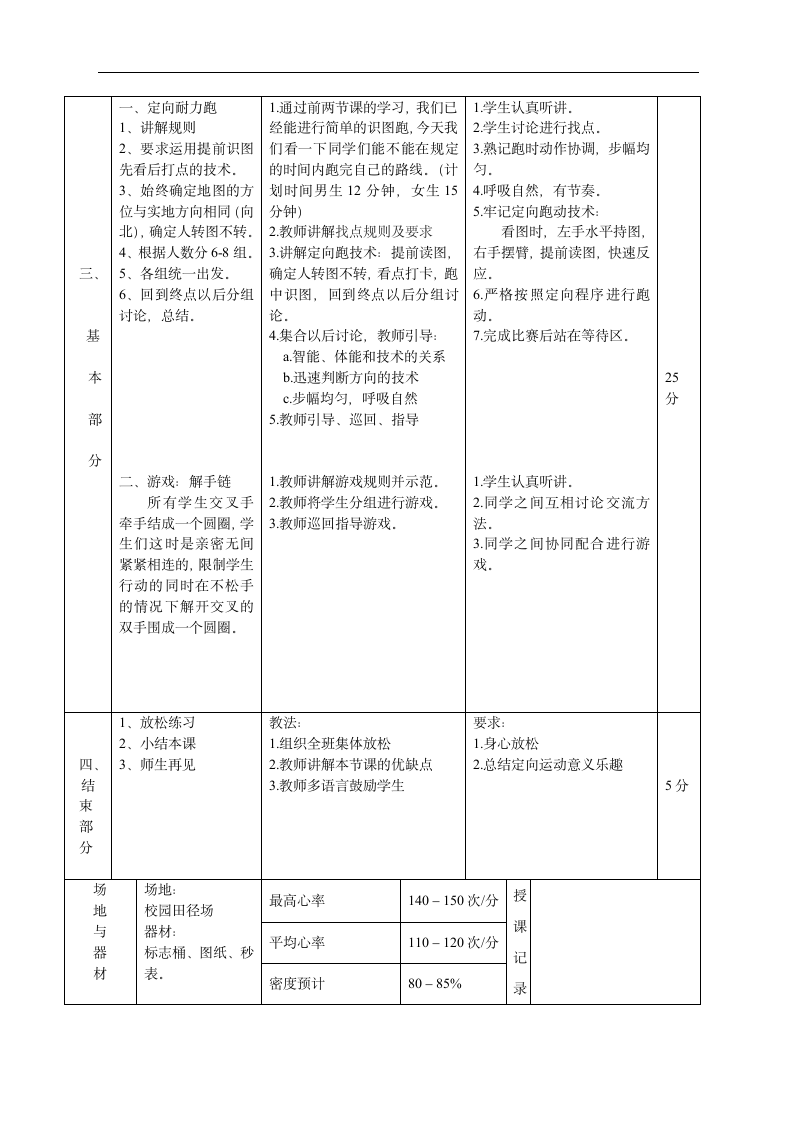 六年级上册体育  《校园定向越野跑》教学设计（表格式）.doc第3页