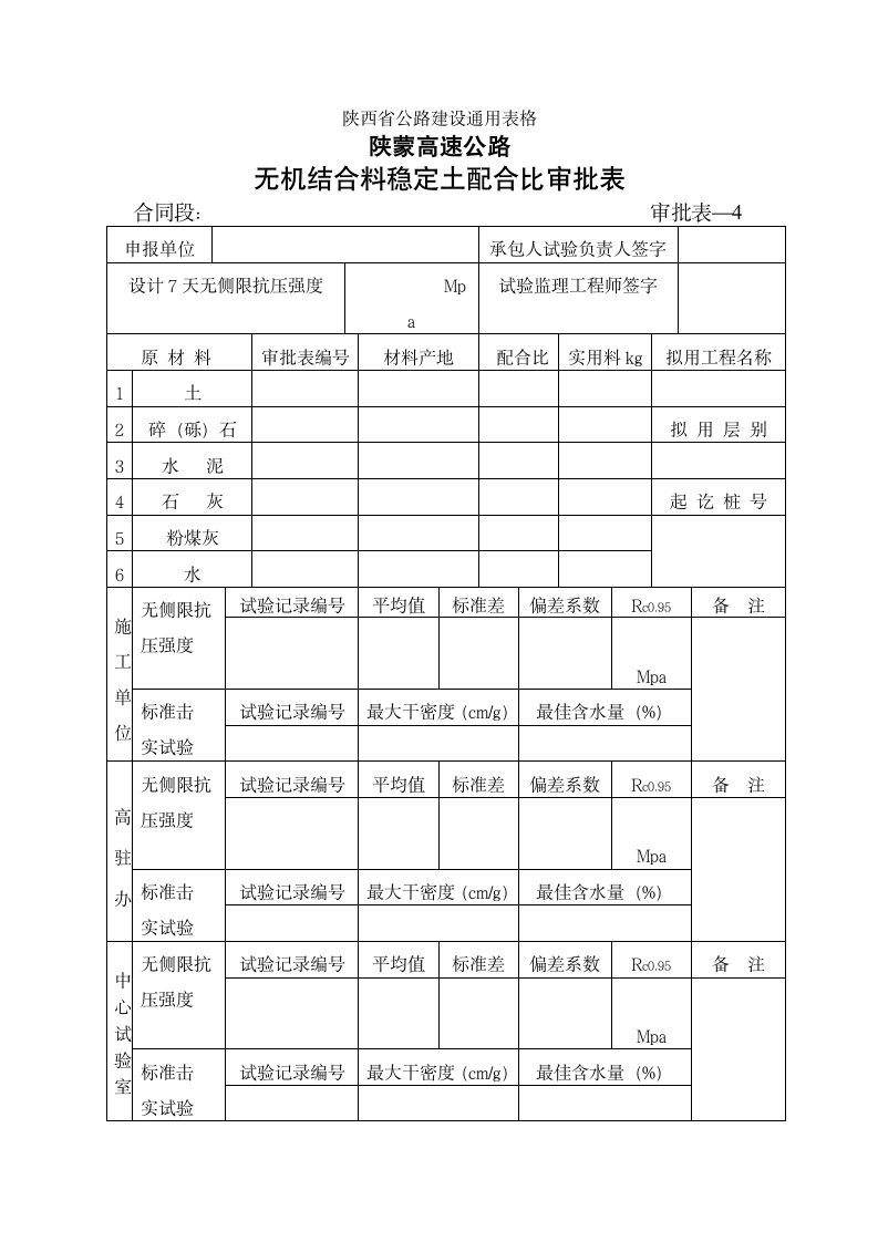 某地区无机结合料配合比审批表详细文档.doc